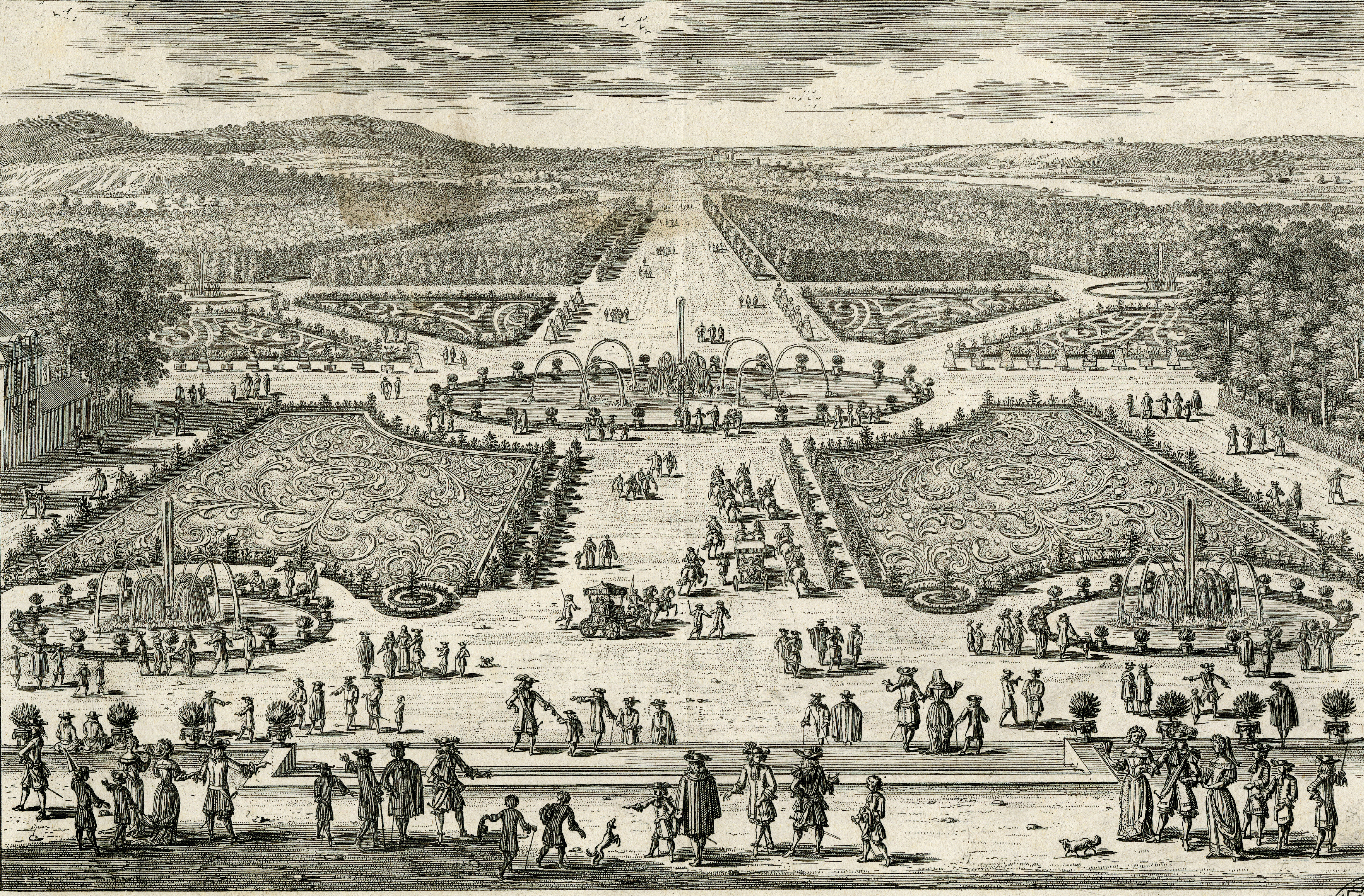 Eau forte perspective jardins 1686